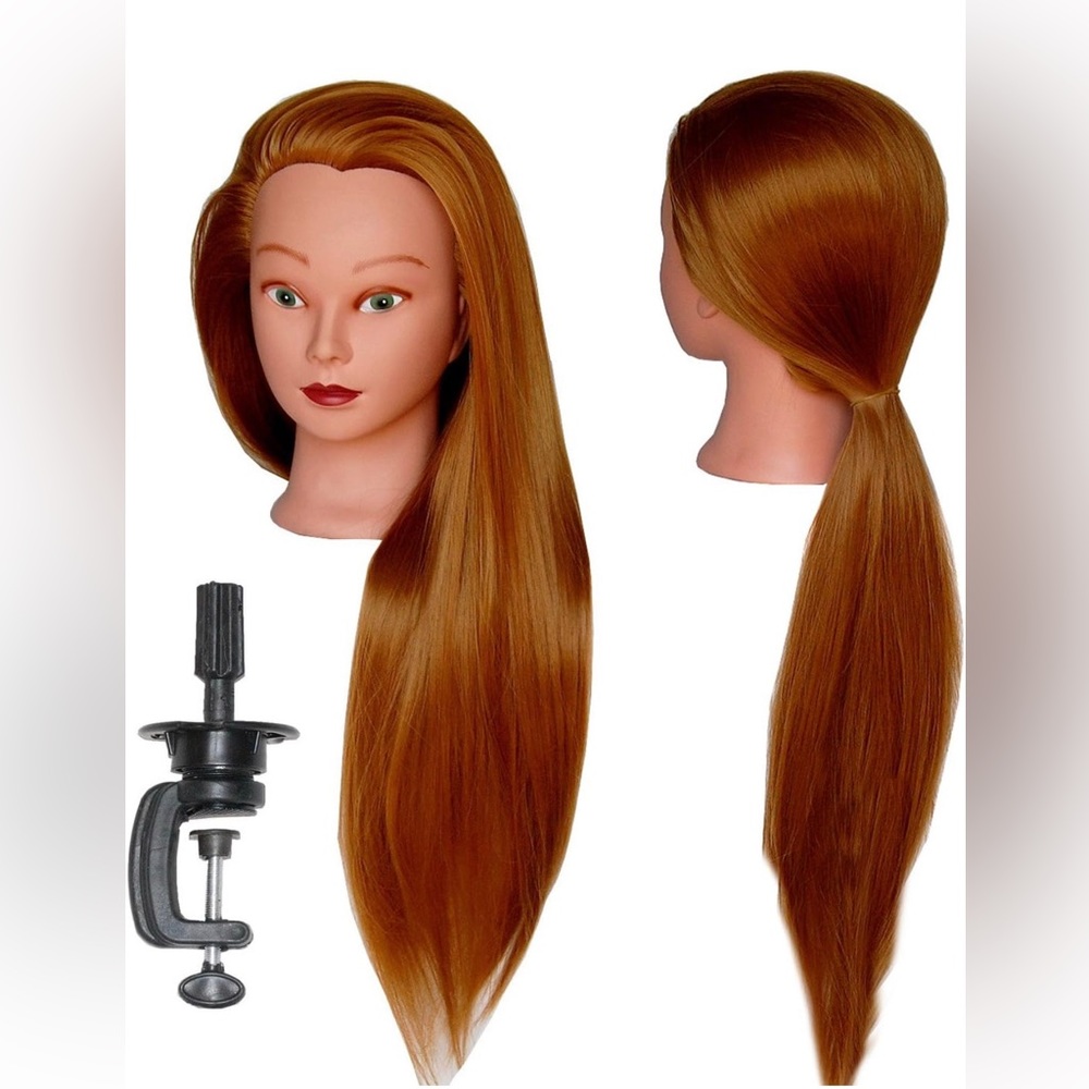 Synthetic Fiber Mannequin Head 30” for hairdresser practice.